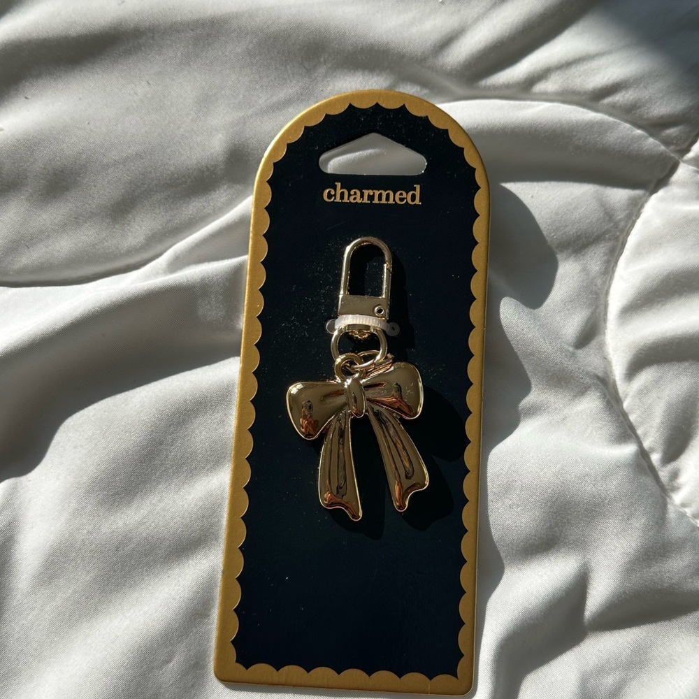 Gold Bow Keychain